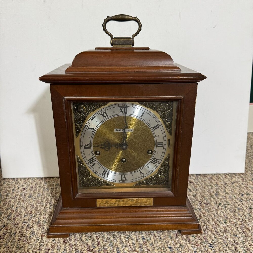 Vintage 1978 Jerome C. Ore Seth Thomas  Clock  Brass Movement & Roman Numerals
